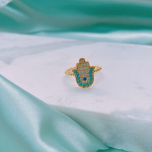ANILLO MANO HAMSA CON CIRCONES DE COLORES