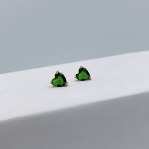 Aretes corazones verde