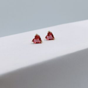 Aretes corazones rojo