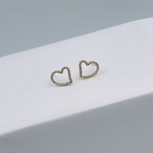 Aretes corazón brillante